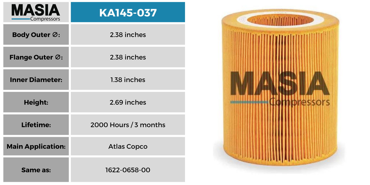 17058001 Filtro de Aire Compatible con Fini