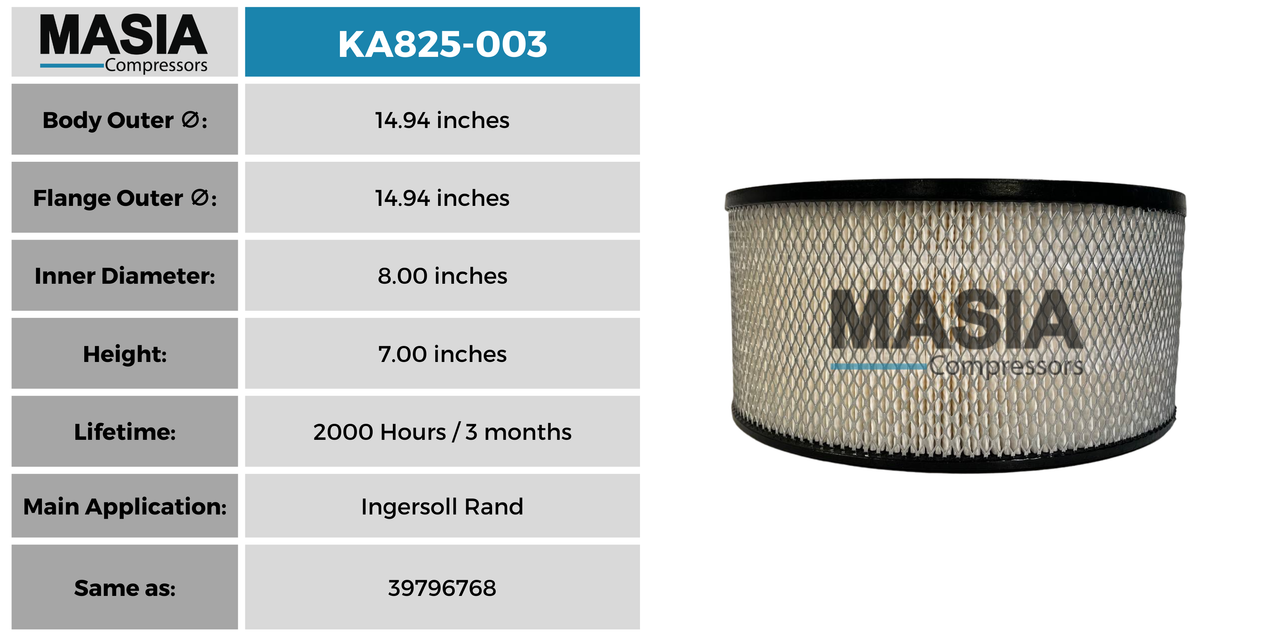 KA825-003 Filtro de Aire Keltec Technolab