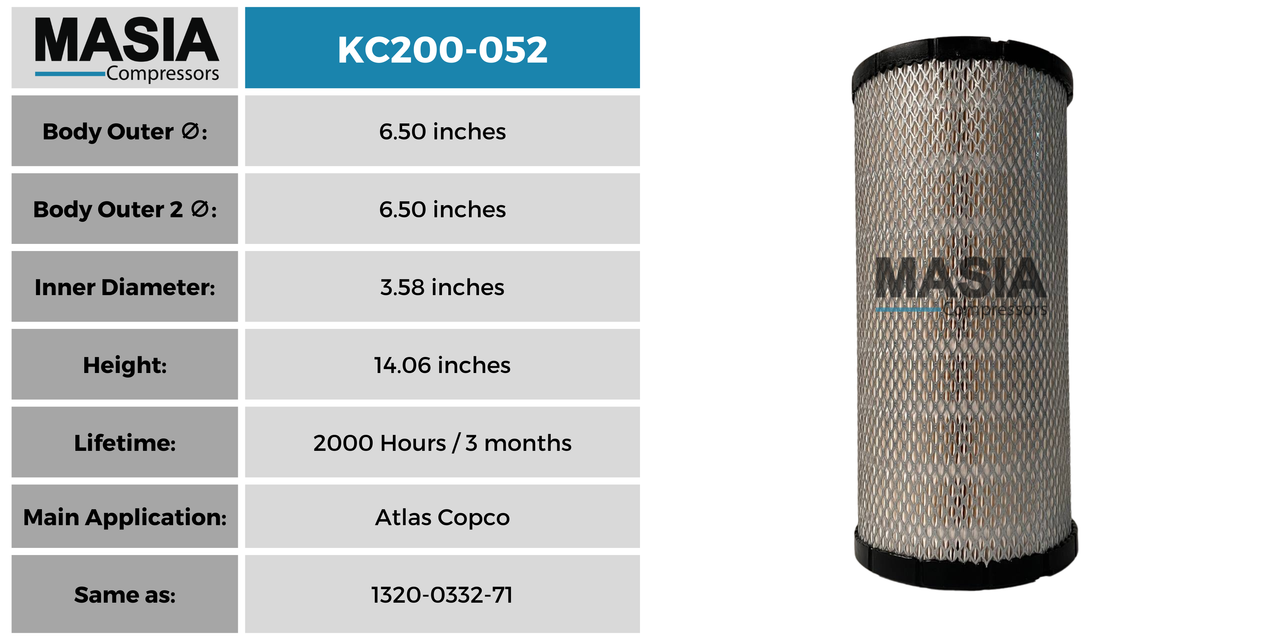 2116040037 Filtro de Aire Compatible con Fs Curtis