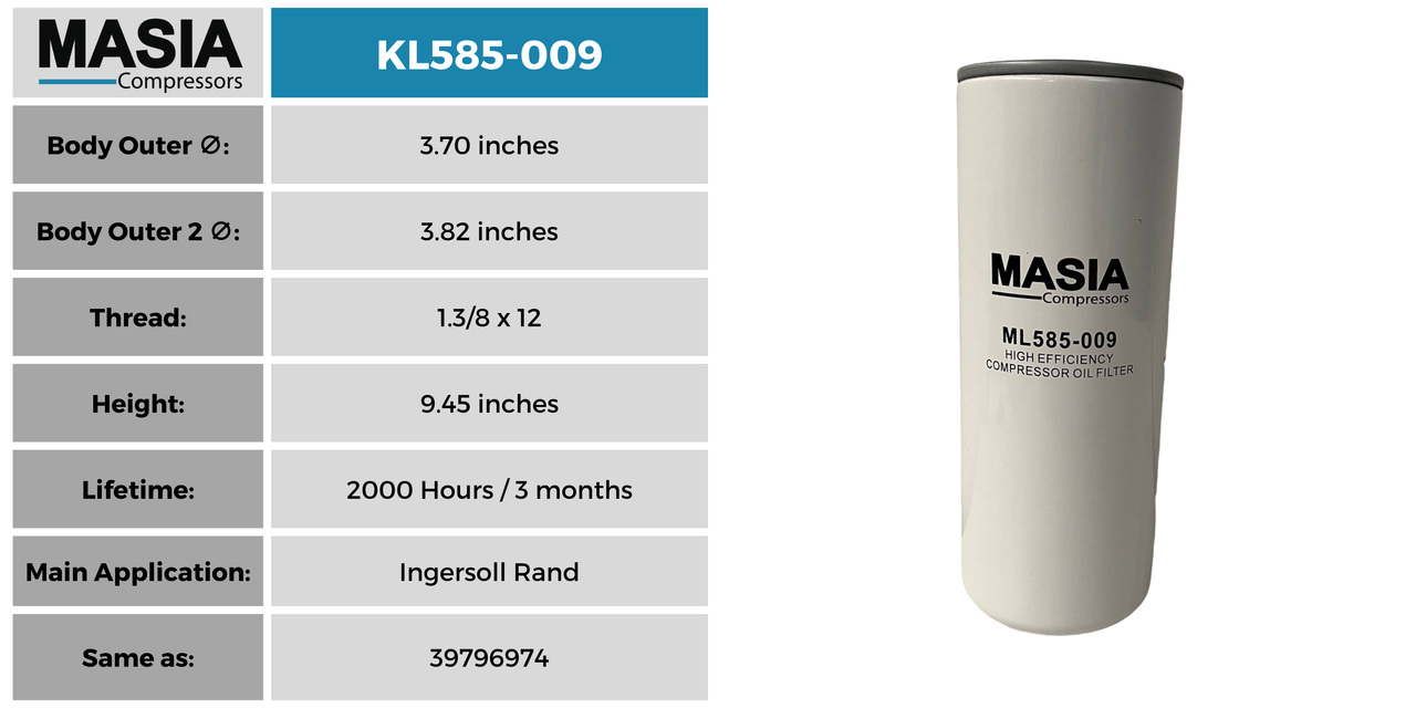 1604-6944-00 Filtro de Aceite Compatible con Atlas Copco