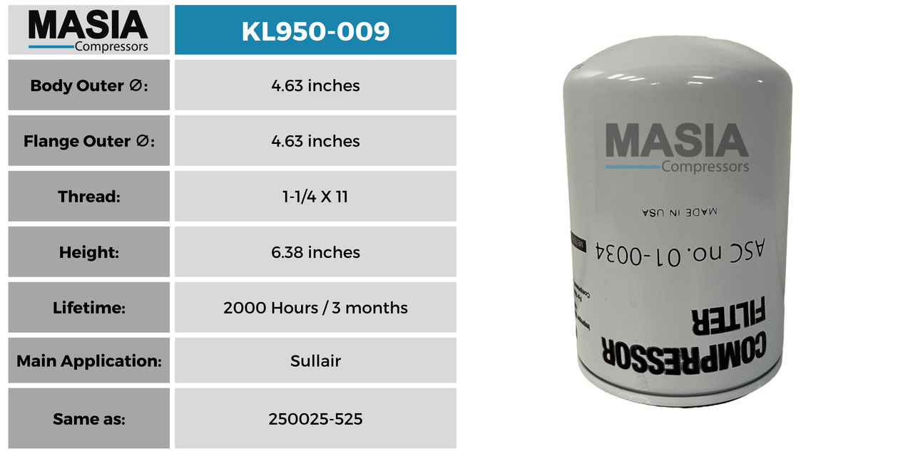 CA21132179 Filtro de Aceite Compatible con Mattei