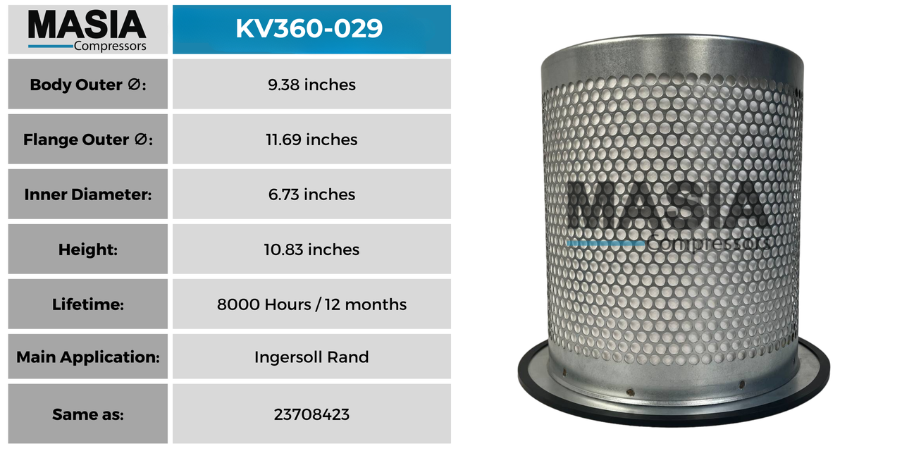 MV360-029 Filtro Separador Masia Compressors