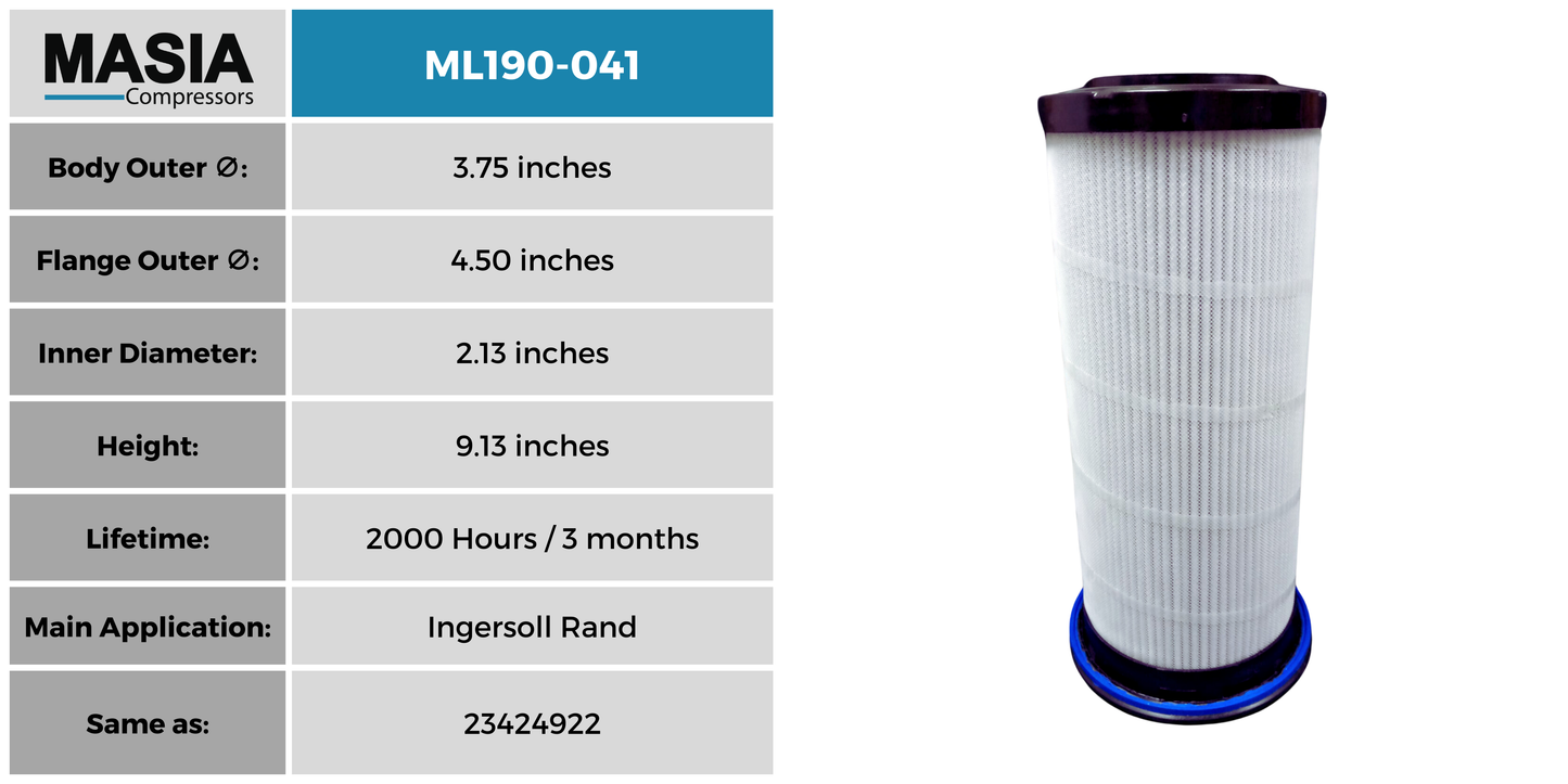 23759871 Filtro de Aceite Compatible con Ingersoll Rand