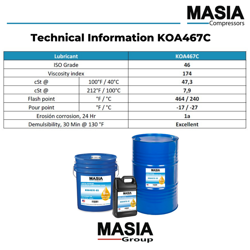 1310-0368-38 Lubricante para Compresores Tornillo Atlas Copco 2901-1701-00 GA-8K-05