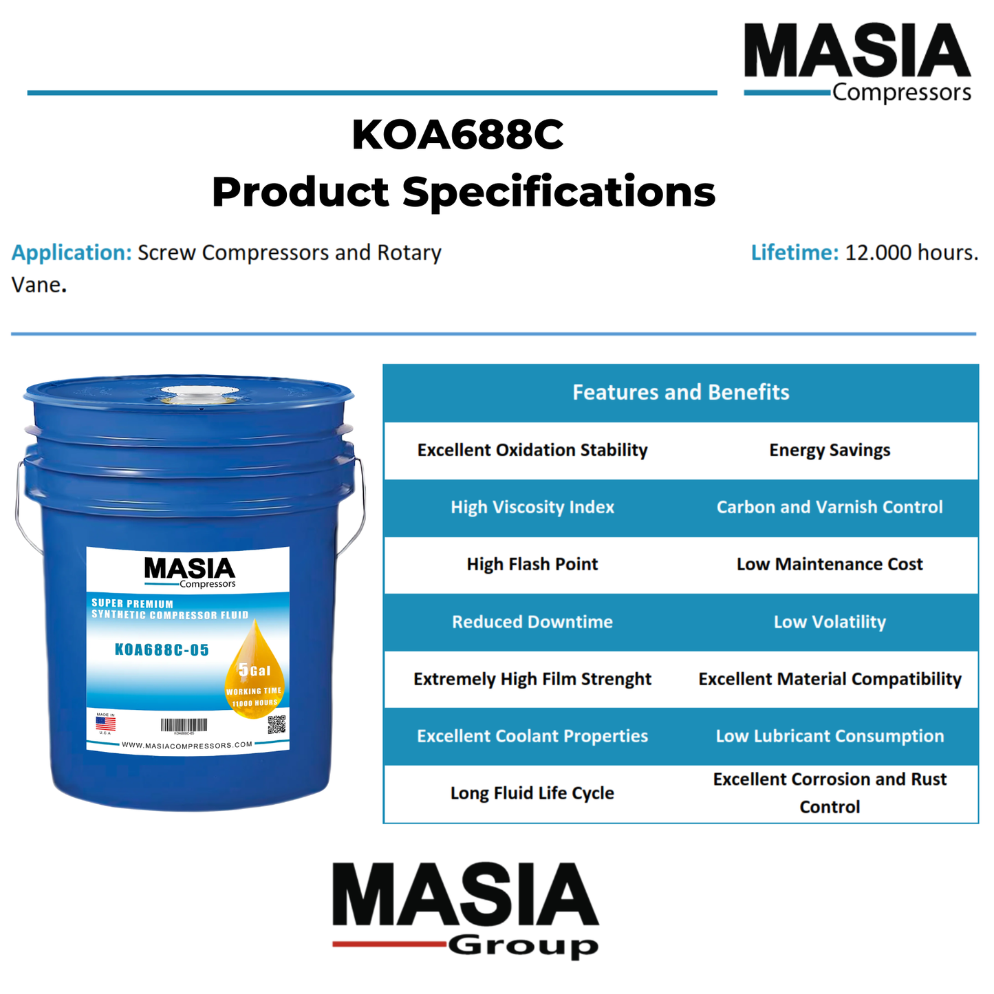 Quin-Syn XP Lubricante Compatible con Quincy - 6 gal