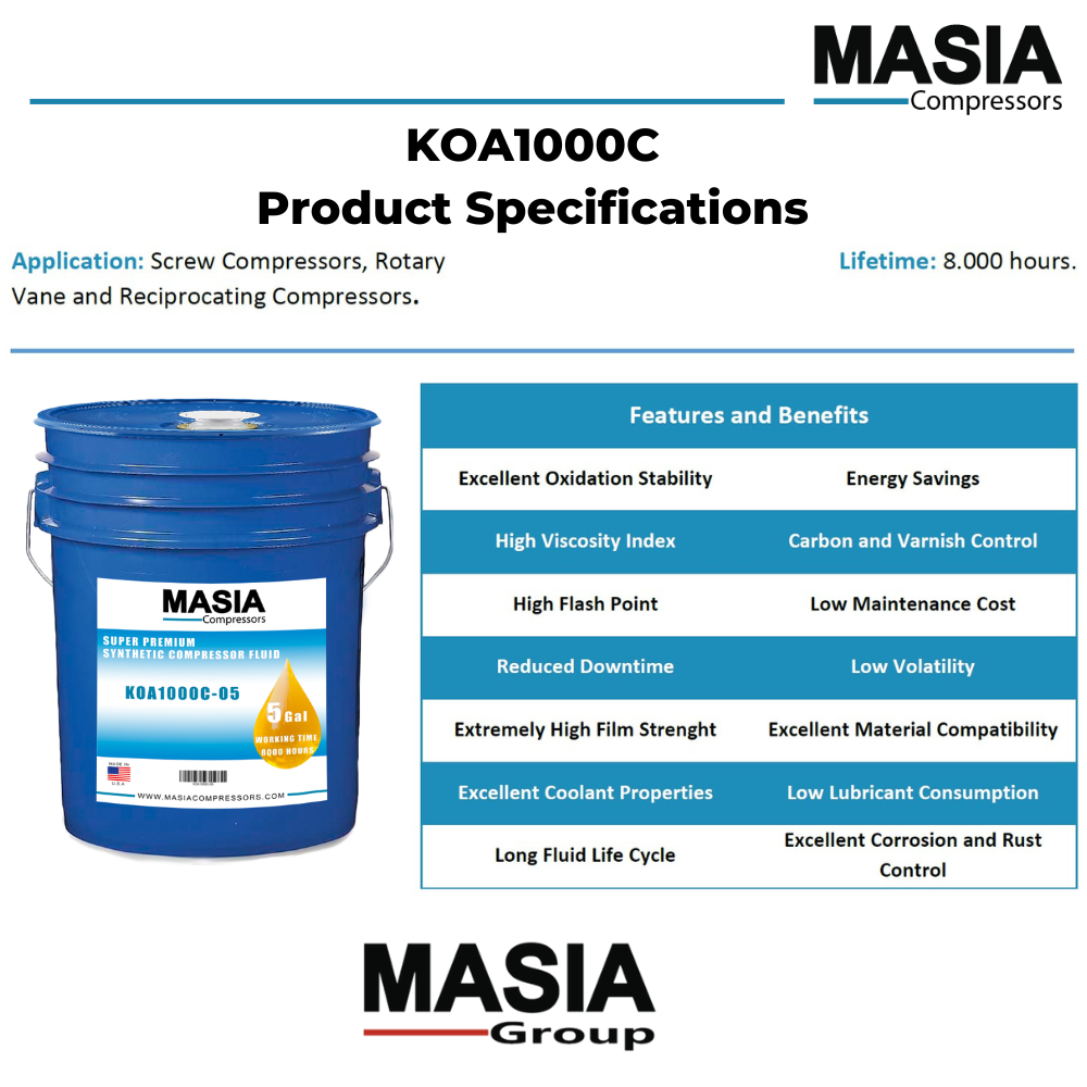 KOA1000C-55 Lubricante Masia Compressor - 55 gal