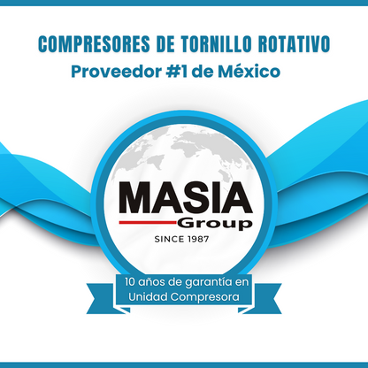 Compresor de Tornillo Masia 10 HP 22 CFM 145 PSI 220VAC 1PH