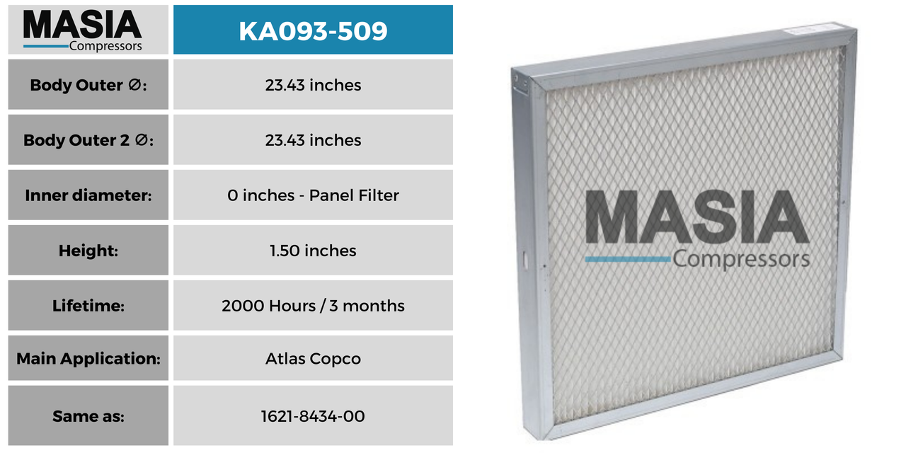 VE-1103-2424-509 Filtro de Aire Compatible con Dollinger