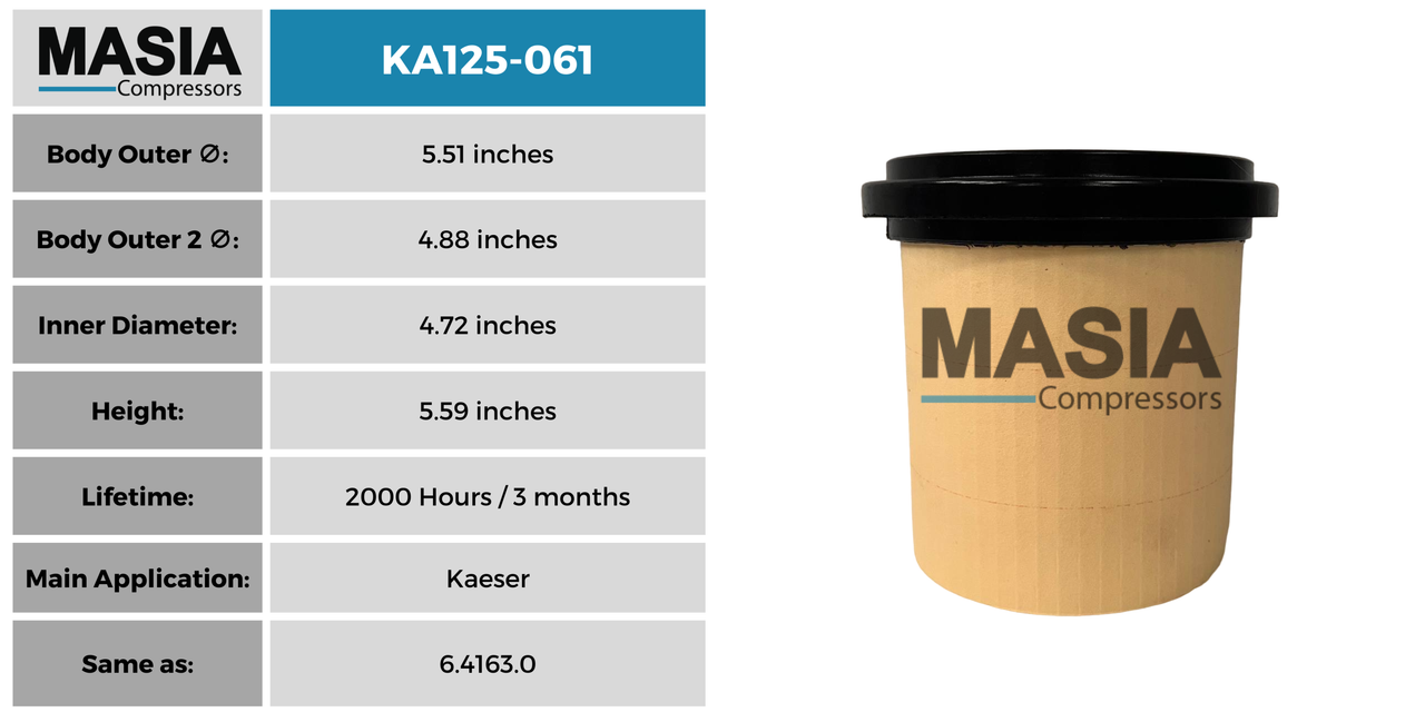 KA125-061 Filtro de Aire Keltec Technolab