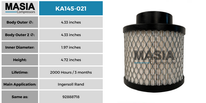 4ZK01 Filtro de Aire Compatible con Grainger