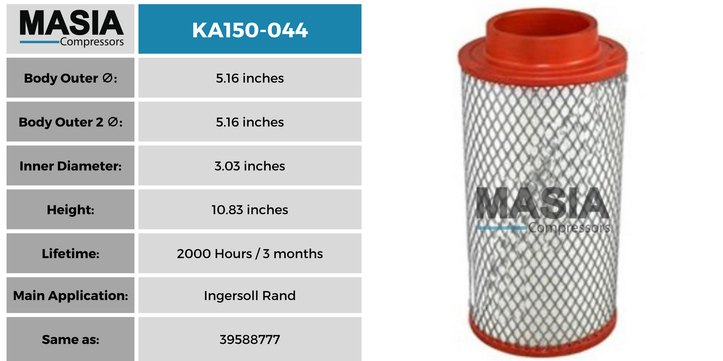 39824115 Filtro de Aire Compatible con Ingersoll Rand