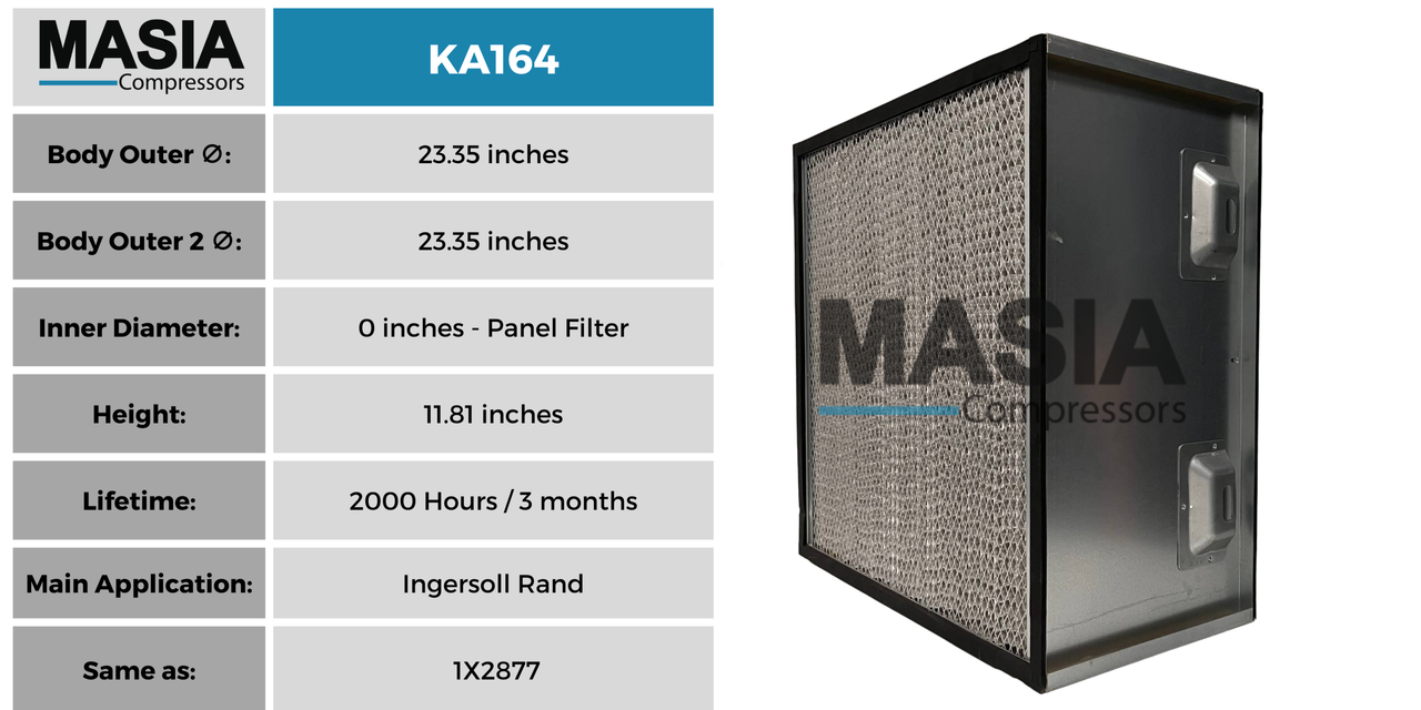 1X8259 Filtro de Aire Compatible con Ingersoll Rand