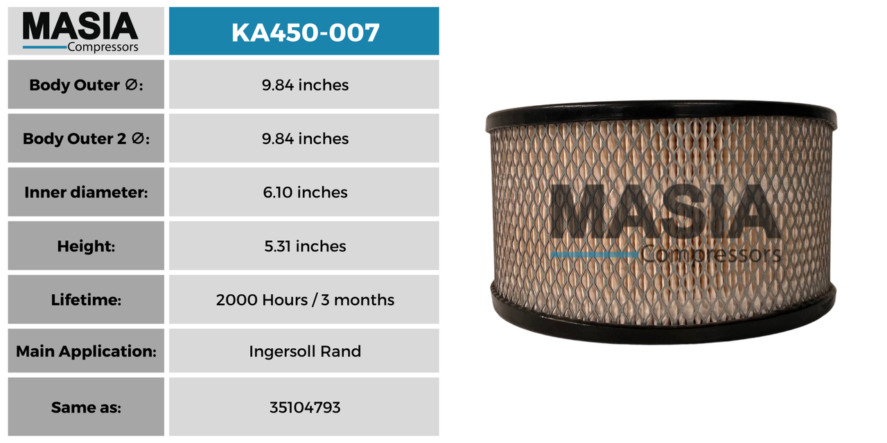 43-663-1 Filtro de Aire Compatible con Compair