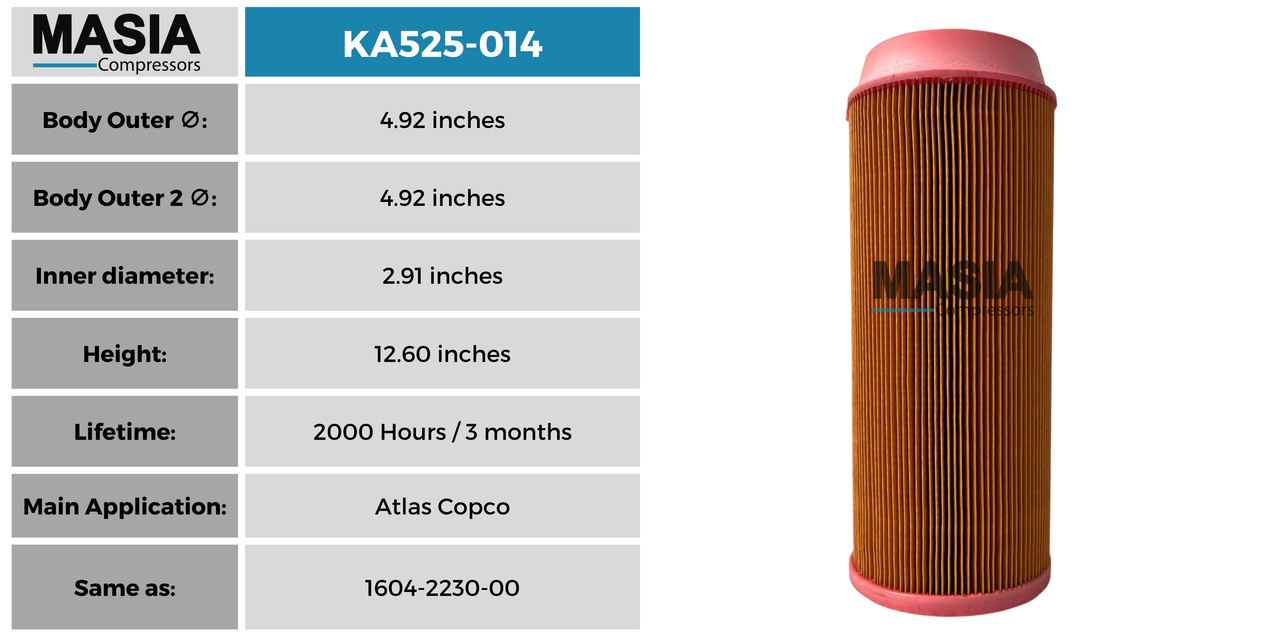 9610512-N0450M1 Filtro de Aire Compatible con Fs Curtis
