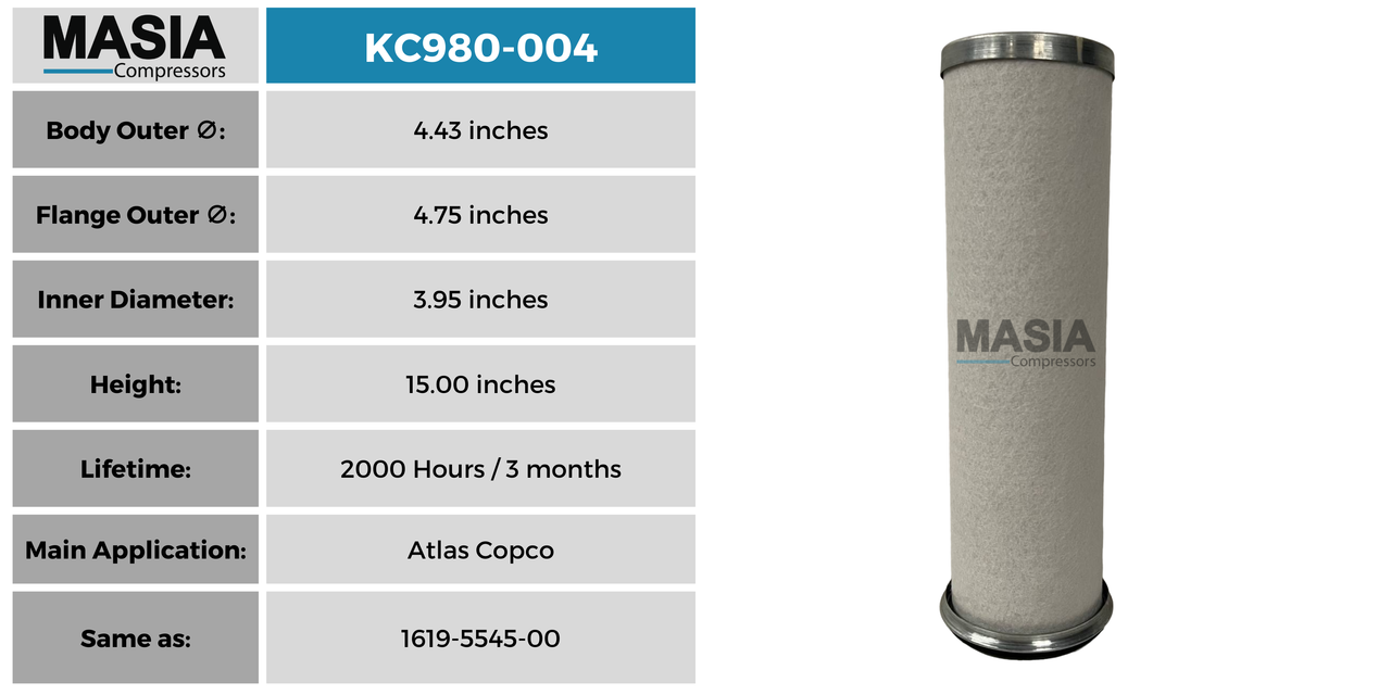 KC980-004 Filtro de Aire Keltec Technolab