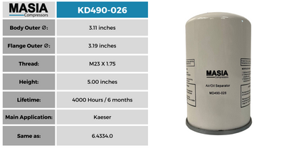 6.4334.0 Filtro Separador Compatible con Kaeser