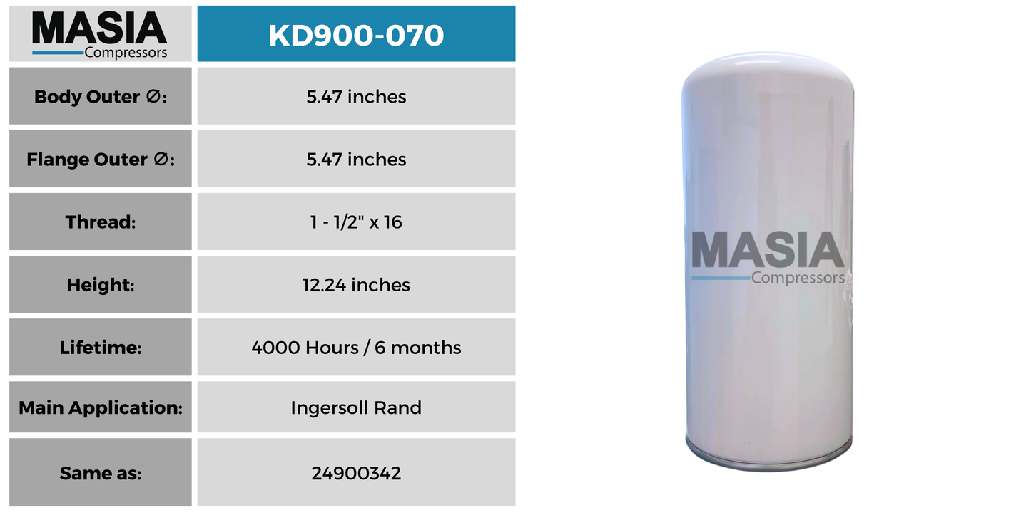 24900342 Filtro Separador Compatible con Ingersoll Rand