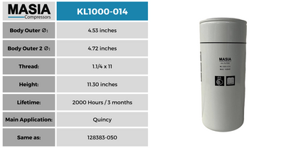 2013400284 Filtro de Aceite Compatible con Quincy