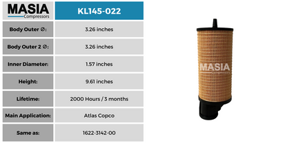 1625-8401-00 Filtro de Aceite Compatible con Atlas Copco