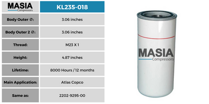 ML235-018 Filtro de Aceite Masia Compressors