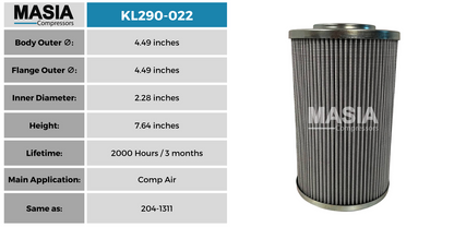 204-1311 Filtro de Aceite Compatible con Compair