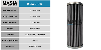 ML425-016 Filtro de Aceite Masia Compressors