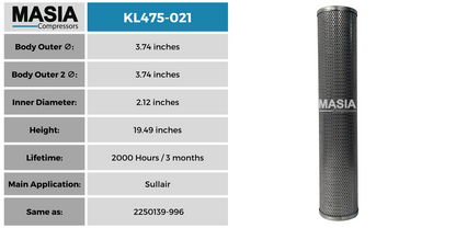 ML475-021 Filtro de Aceite Masia Compressors