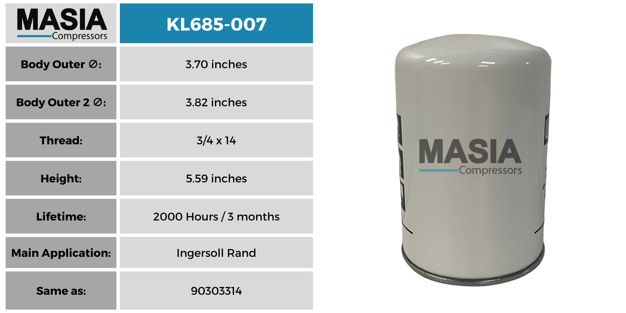 9056935 Filtro de Aceite Compatible con Balma