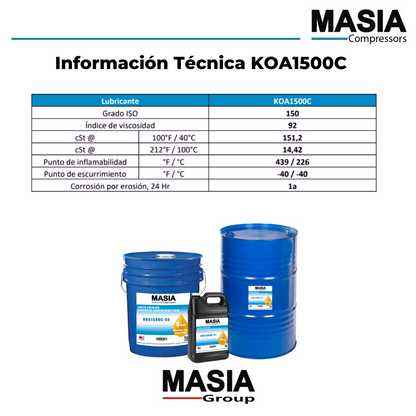 KOA1500C-05 Lubricante Masia Compressor - 5 gal
