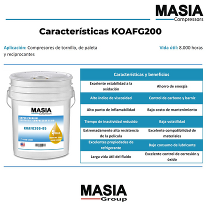 Pristine FG FG Lubricante Compatible con Sullair - 5 gal