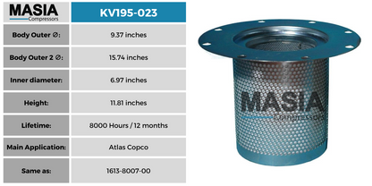 MV195-023 Filtro Separador Masia Compressors
