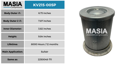 MV215-005P Filtro Separador Masia Compressors