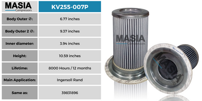 MV255-007P Filtro Separador Masia Compressors