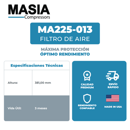 DA105-826 Filtro de Aire Compatible con Airmaze