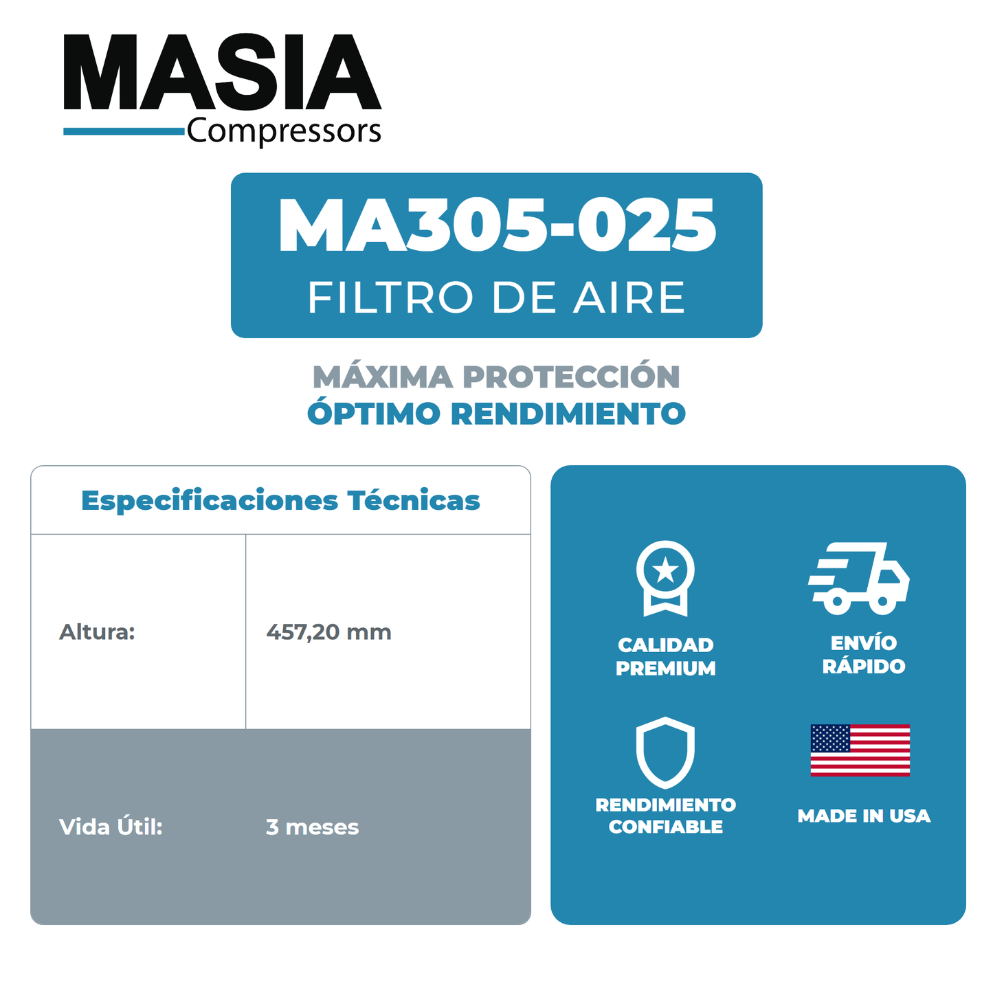 W104207A Filtro de Aire Compatible con Ingersoll Rand