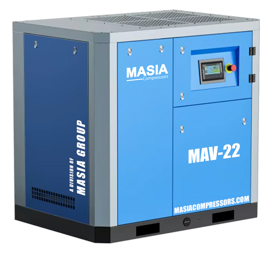 Compresor de Tornillo Masia 30 HP 135 CFM 145 PSI 220VAC 3PH