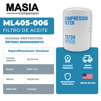 QMB-25 Kit de Servicio 8000 Horas (128849E362, 2013400204, 129881-001, Quinsyn Plus)
