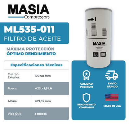 GA-30P FF Kit de Filtros 8000 Horas (6211-4743-00, 1625-7526-00, 2901-1626-01)