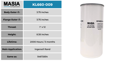 2903-8040-01 Filtro de Aceite Compatible con Atlas Copco