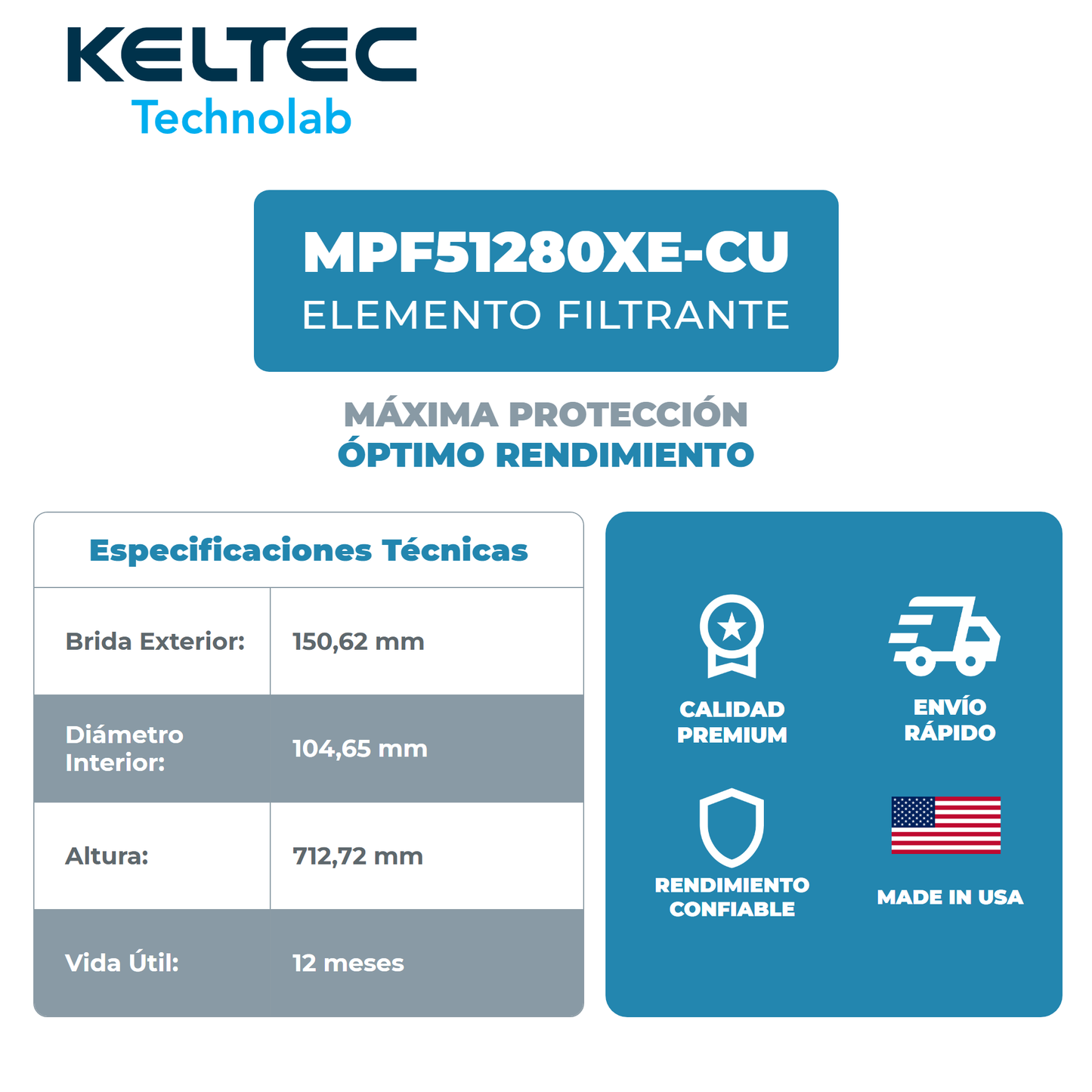 6CU51-280X1 Elemento Filtrante Compatible con Finite