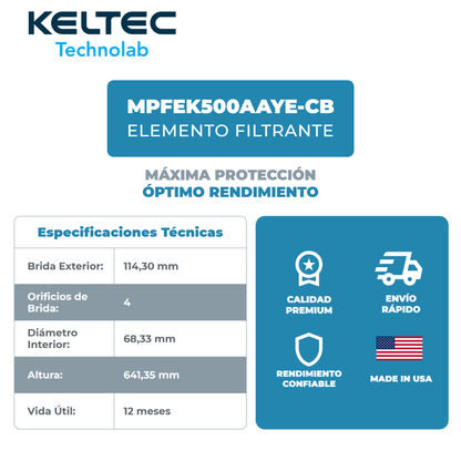 MPFEK500AAYE-CB Elemento Filtrante Masia Compressors