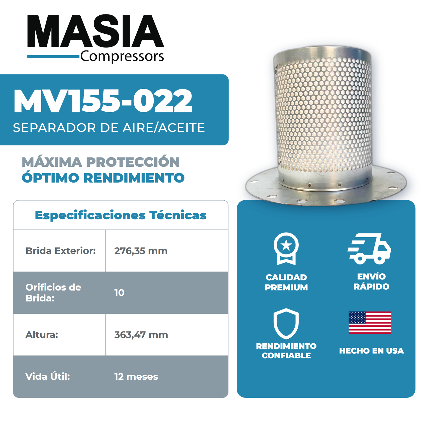 GA-55 Kit de Servicio 8000 Horas (1613-9503-00, 1622-4601-80, 1622-3656-00, Roto-Xtend)