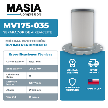GA-30P FF Kit de Filtros 8000 Horas (6211-4743-00, 2903-7526-00, 1622-5696-00)