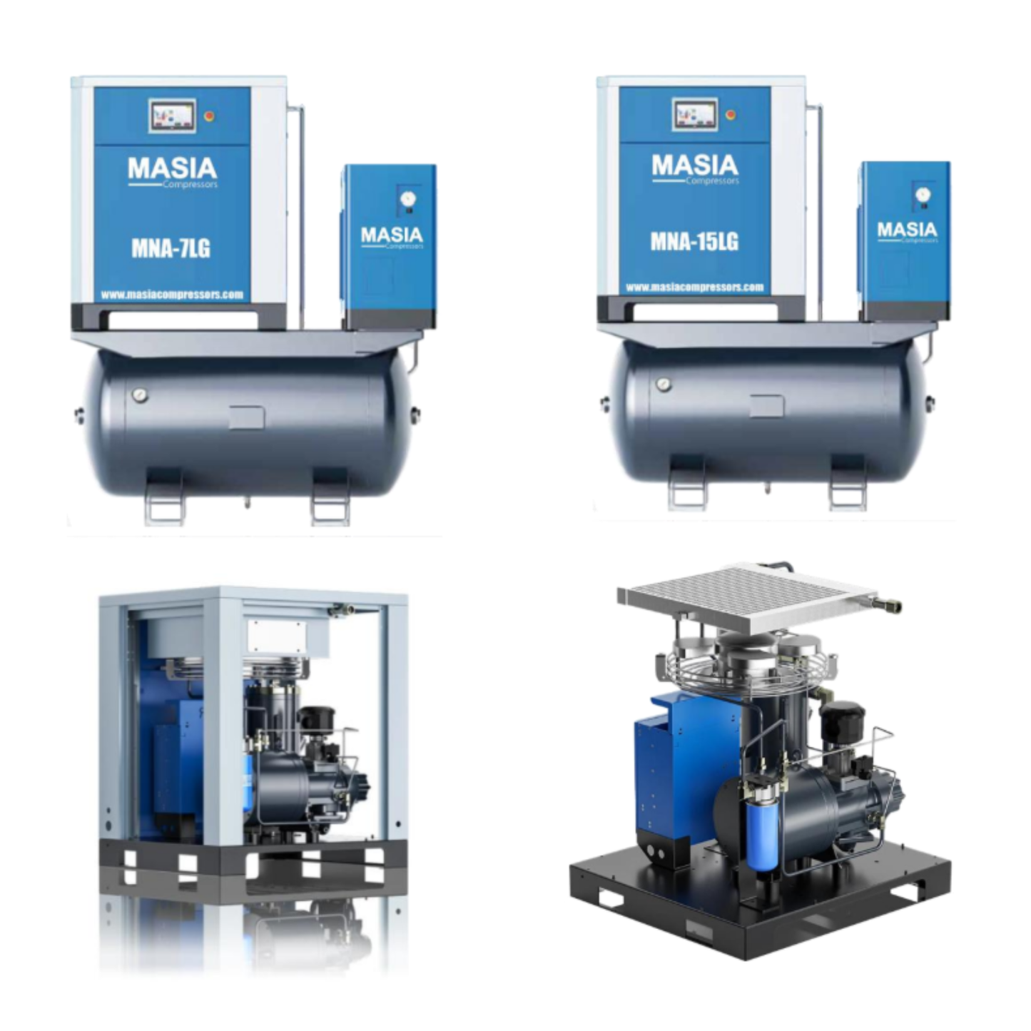 Compresor de Aire MNA-7LG Tipo Conjunto Trifásico 220VAC - 42 CFM / 145 PSI / 10 HP